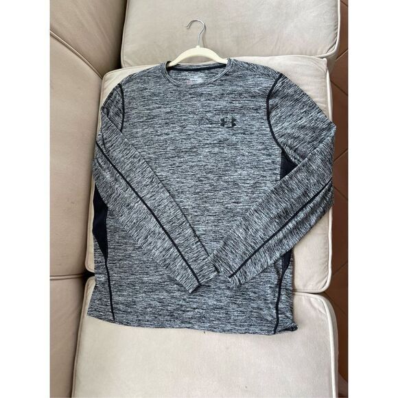 Under Armour and grey black shirt, men’s medium, 100% polyester - Picture 1 of 9